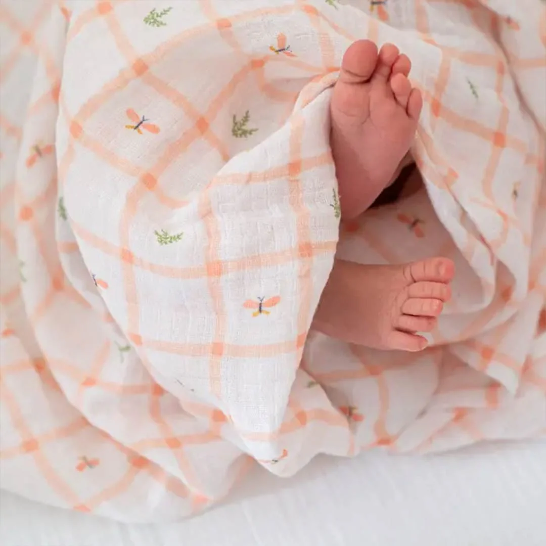 aden + anais Essentials Cotton Muslin Swaddle Blankets 4pk - Country Floral - Image 2