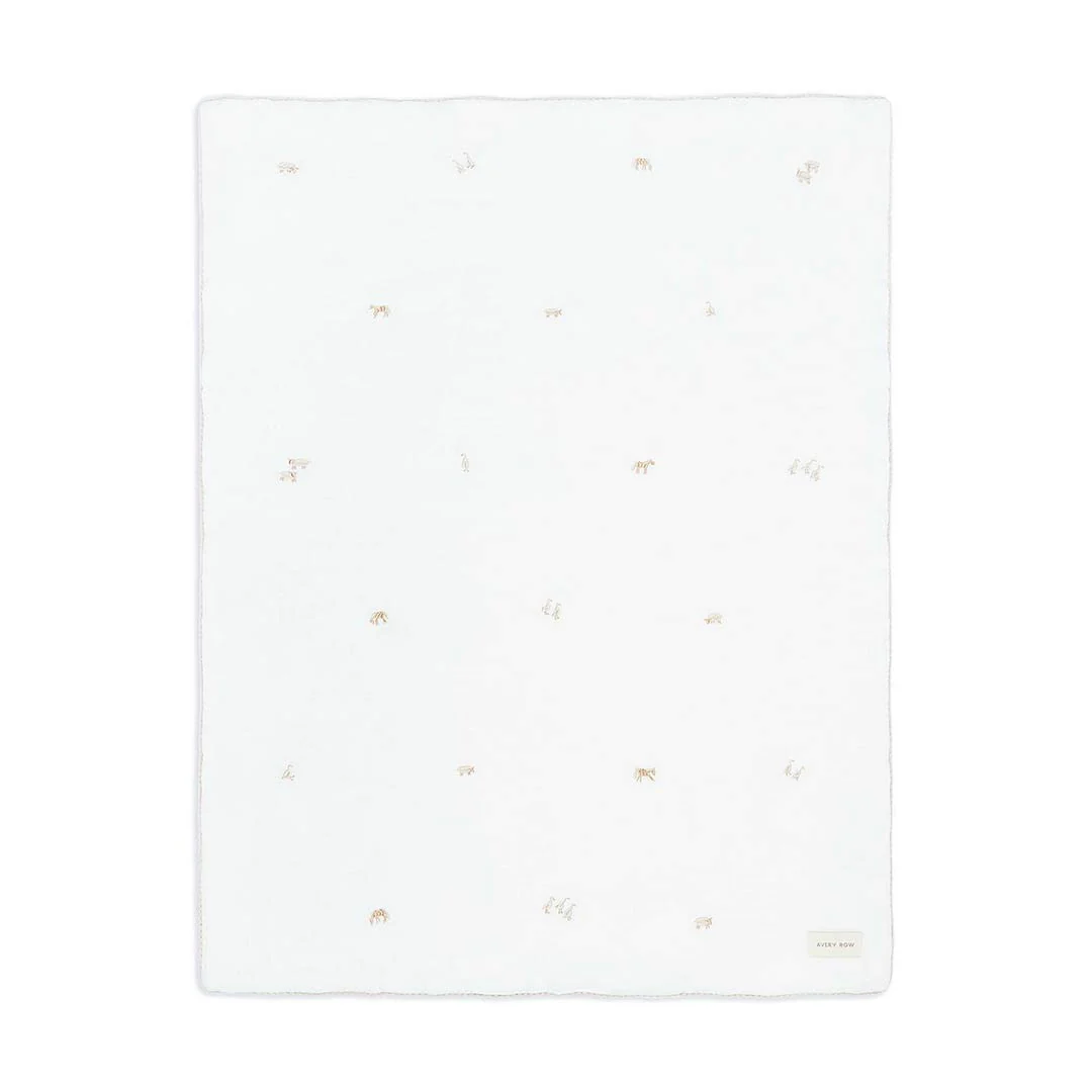 Avery Row Embroidered Muslin Blanket - Little Farm - Image 4