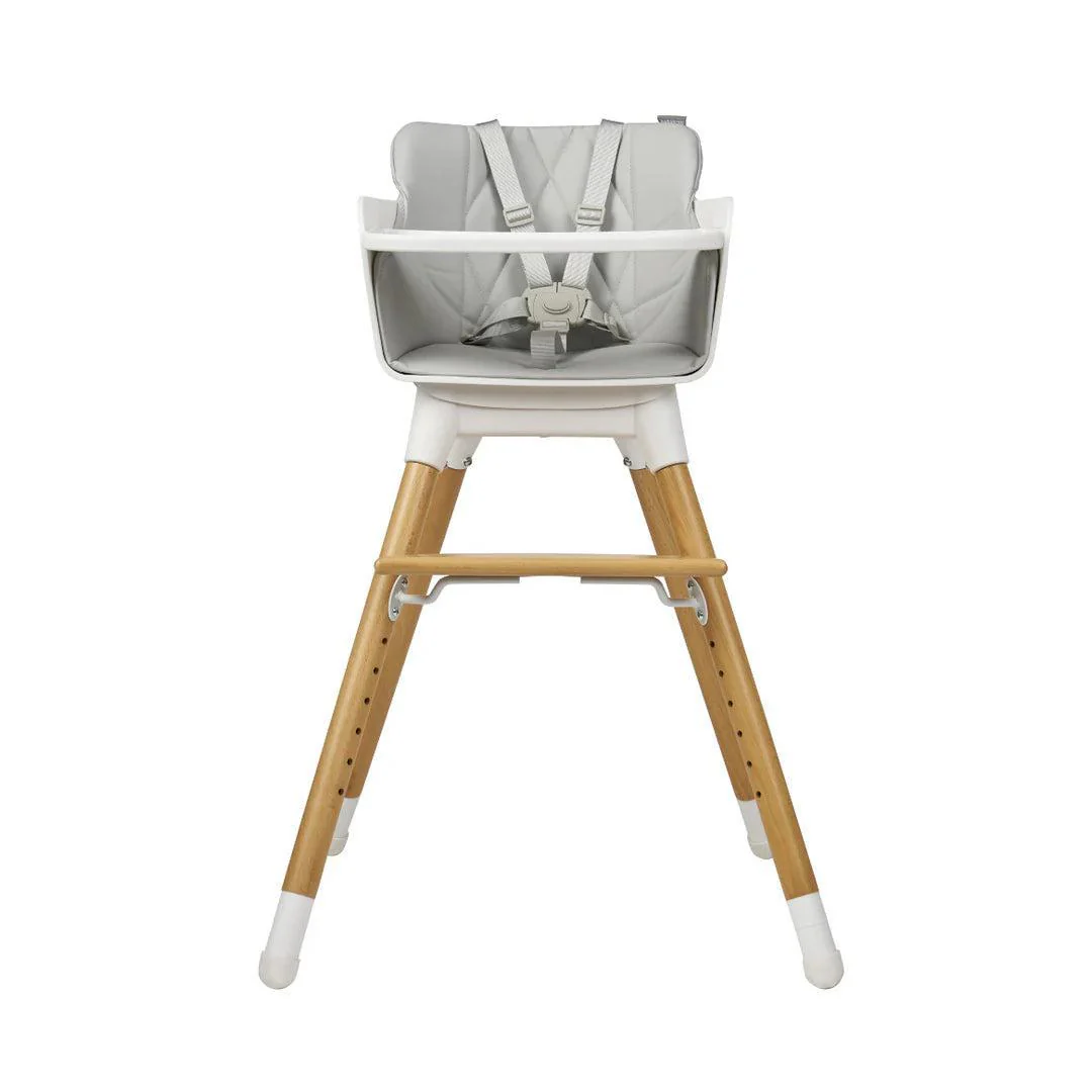 Bababing Una Highchair - White/Wood/Grey - Image 8