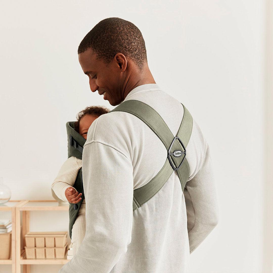 BabyBjorn Mini Woven Baby Carrier - Dark Green - Image 6