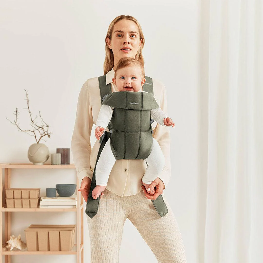 BabyBjorn Mini Woven Baby Carrier - Dark Green - Image 8
