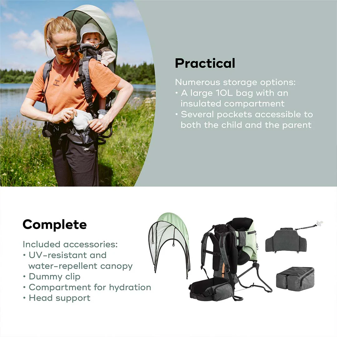 Babymoov Moov & Hike Baby Carrier - Sage Green - Image 17