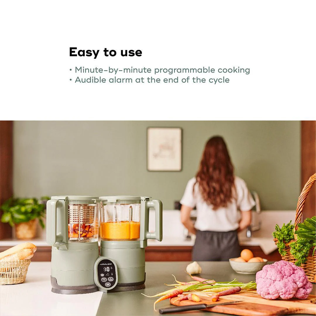 Babymoov Nutribaby Glass Baby Food Maker - Green - Image 6