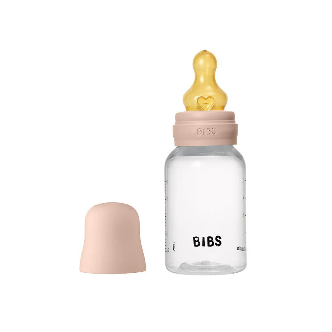 BIBS Medium Flow Baby Bottle Latex 1 Pack - Blush - Image 3