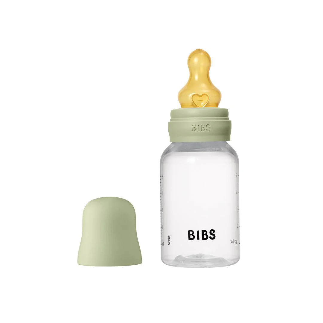 BIBS Medium Flow Baby Bottle Latex 1 Pack - Sage - Image 3