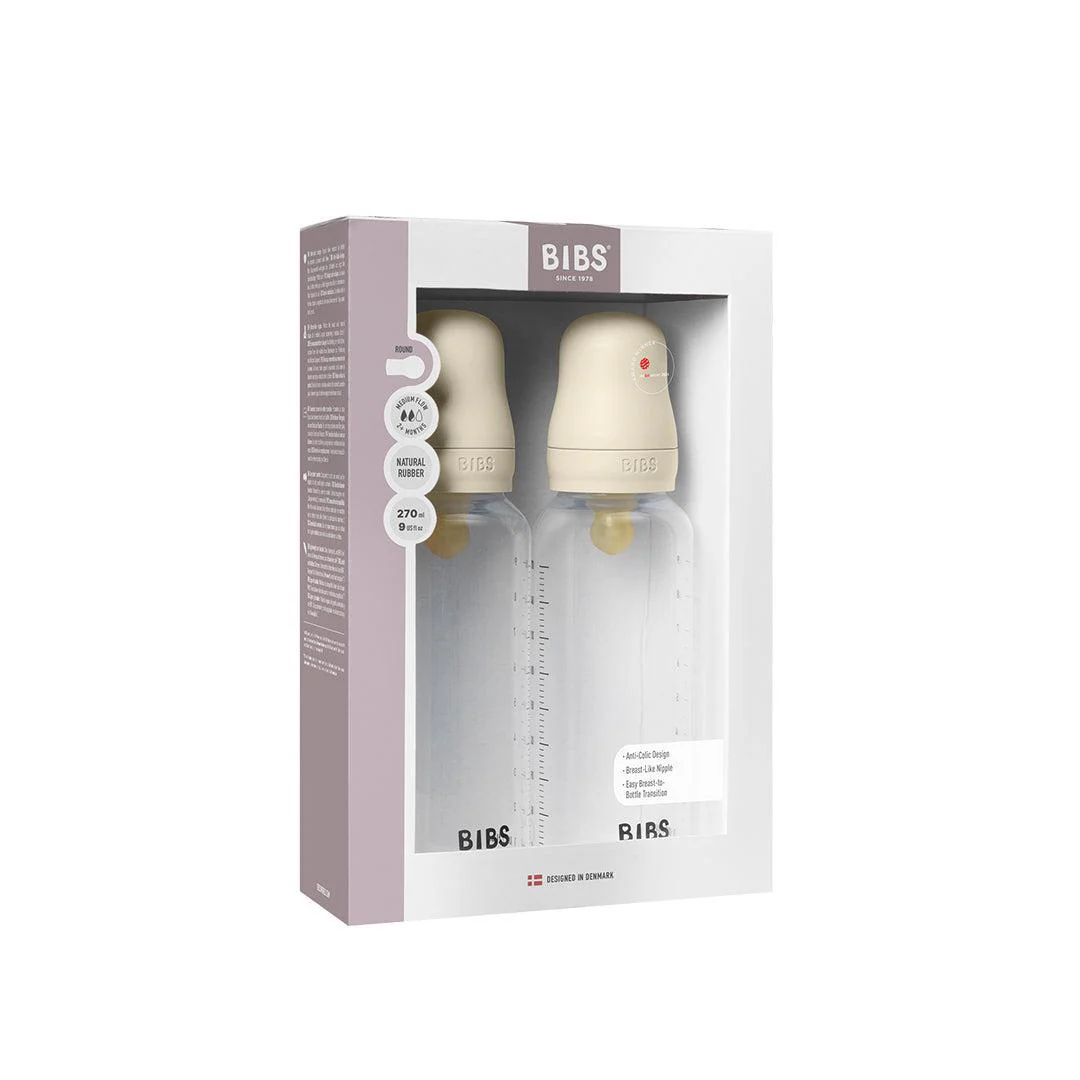 BIBS Medium Flow Baby Bottle Latex 2 Pack - Clear - Image 3