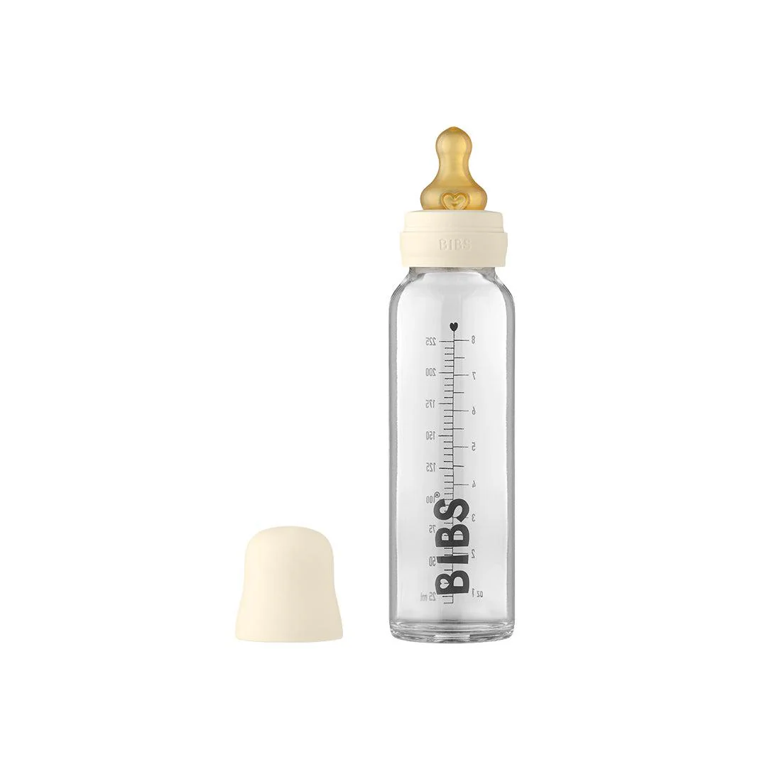 BIBS Slow Flow Baby Glass Bottle Complete Set - Ivory - Image 4