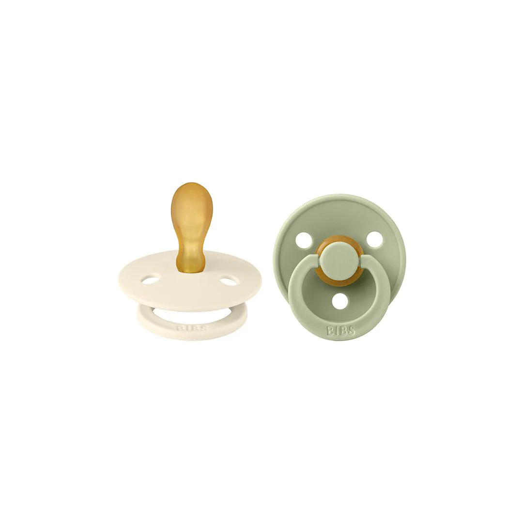 BIBS Colour Symmetrical Pacifier - 2 Pack - Ivory/Sage - Latex - Image 7