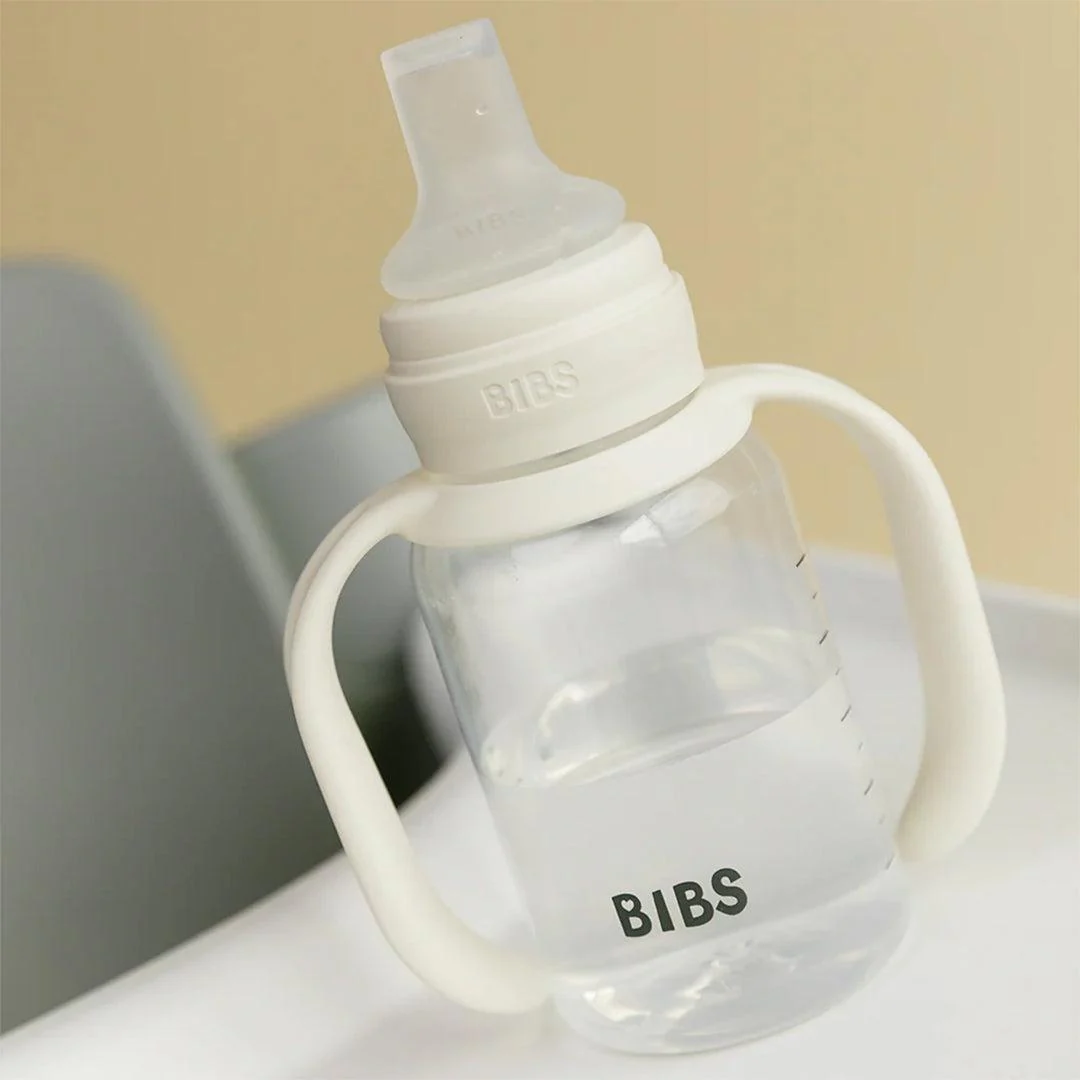BIBS World Baby Sippy Bottle Spout Silicone 1 Pack 150ml - Ivory - Image 3