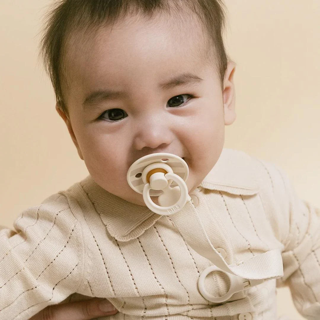 BIBS World Latex Colour Pacifier & Loop Clip Gift Set - Ivory - Image 2