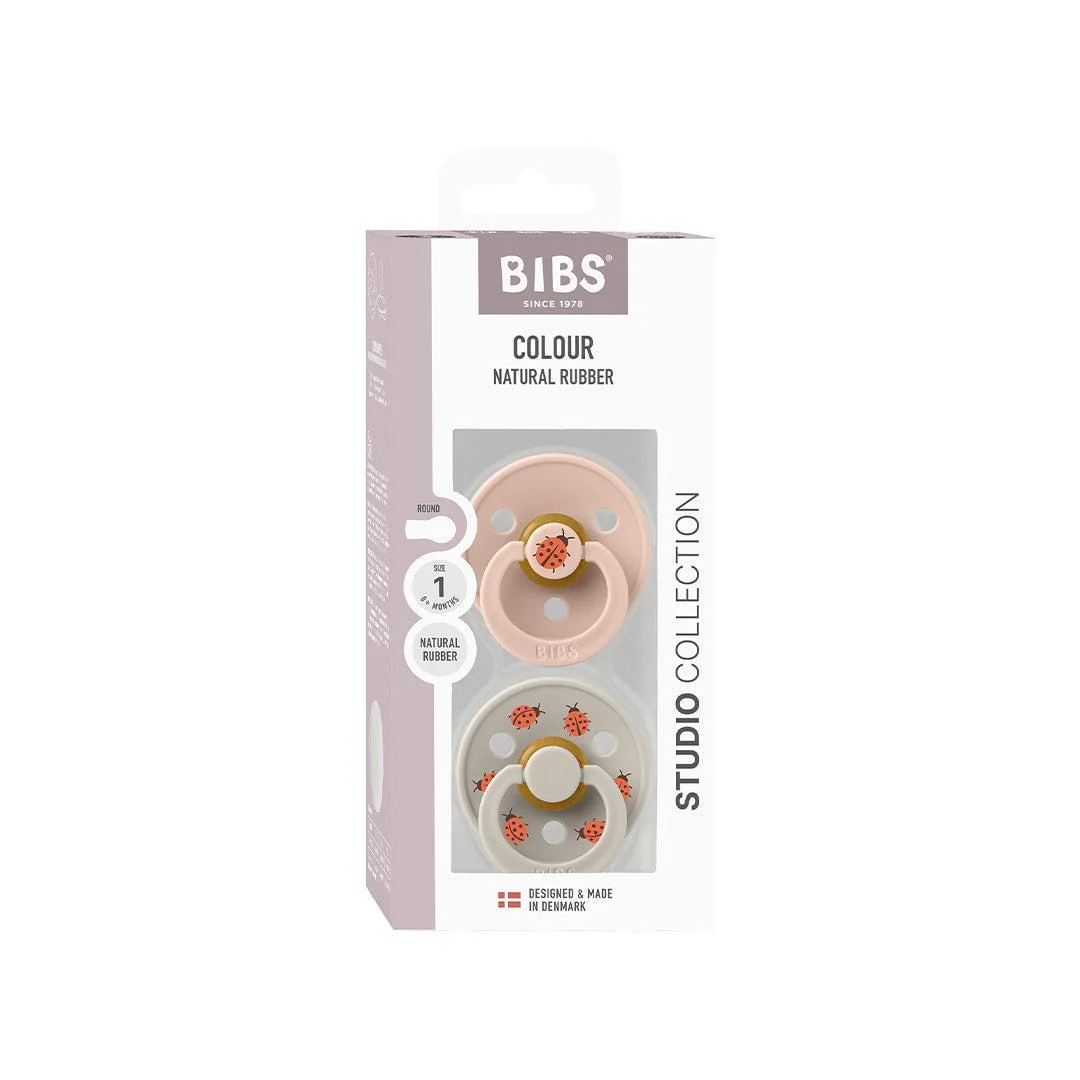 BIBS World BIBS Pacifier Studio Colour 2 PACK Ladybug Latex - Blush Mix - Image 2