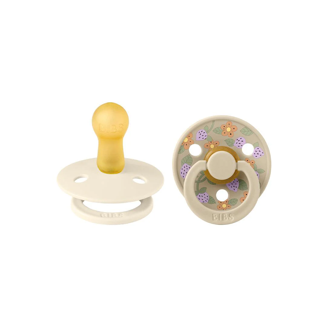 BIBS X LIBERTY Colour Latex Pacifier - 2 Pack - Ivory Mix - Strawberries and Cream - Image 2