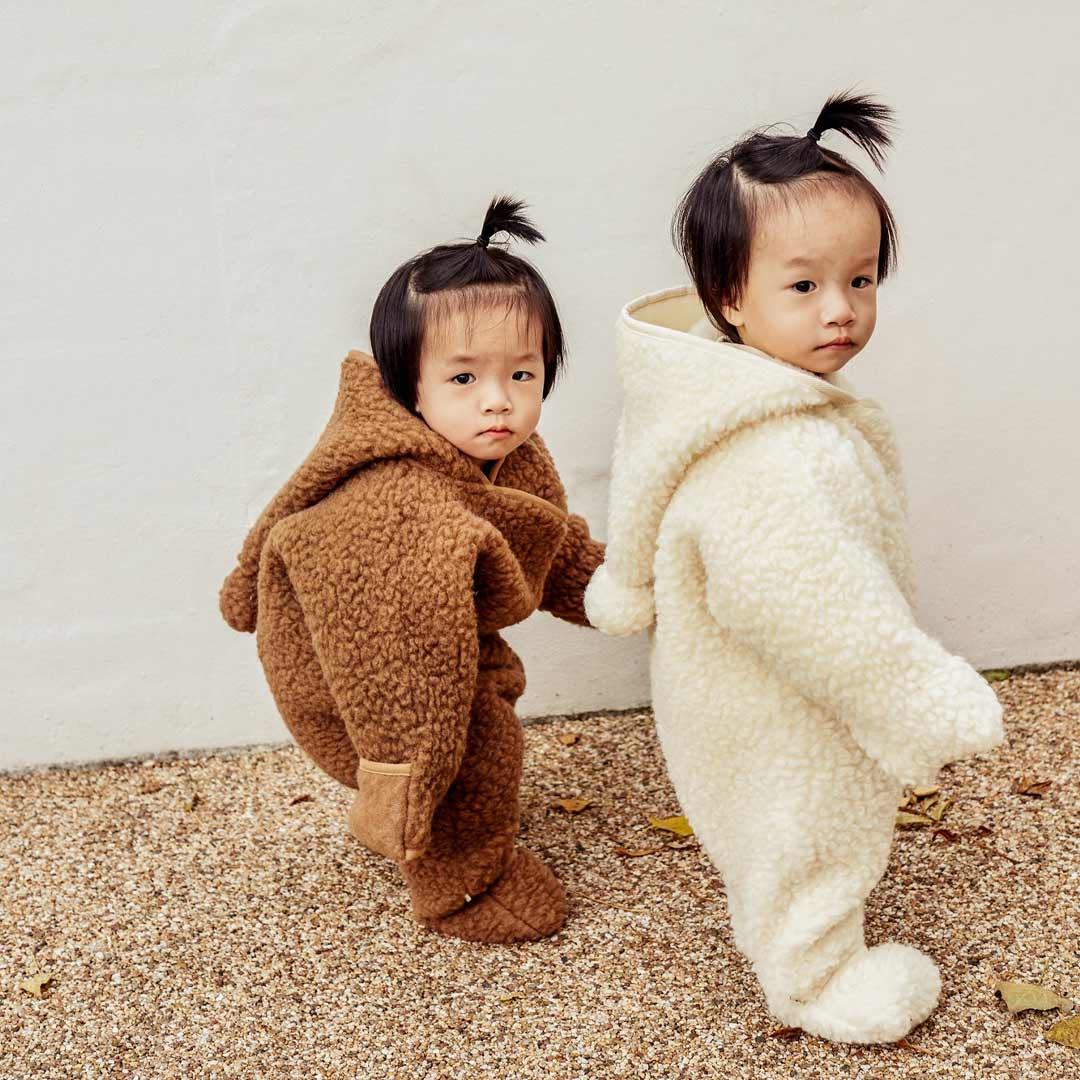BINIBAMBA Merino Sheepskin Snugglesuit - Milk - Image 3