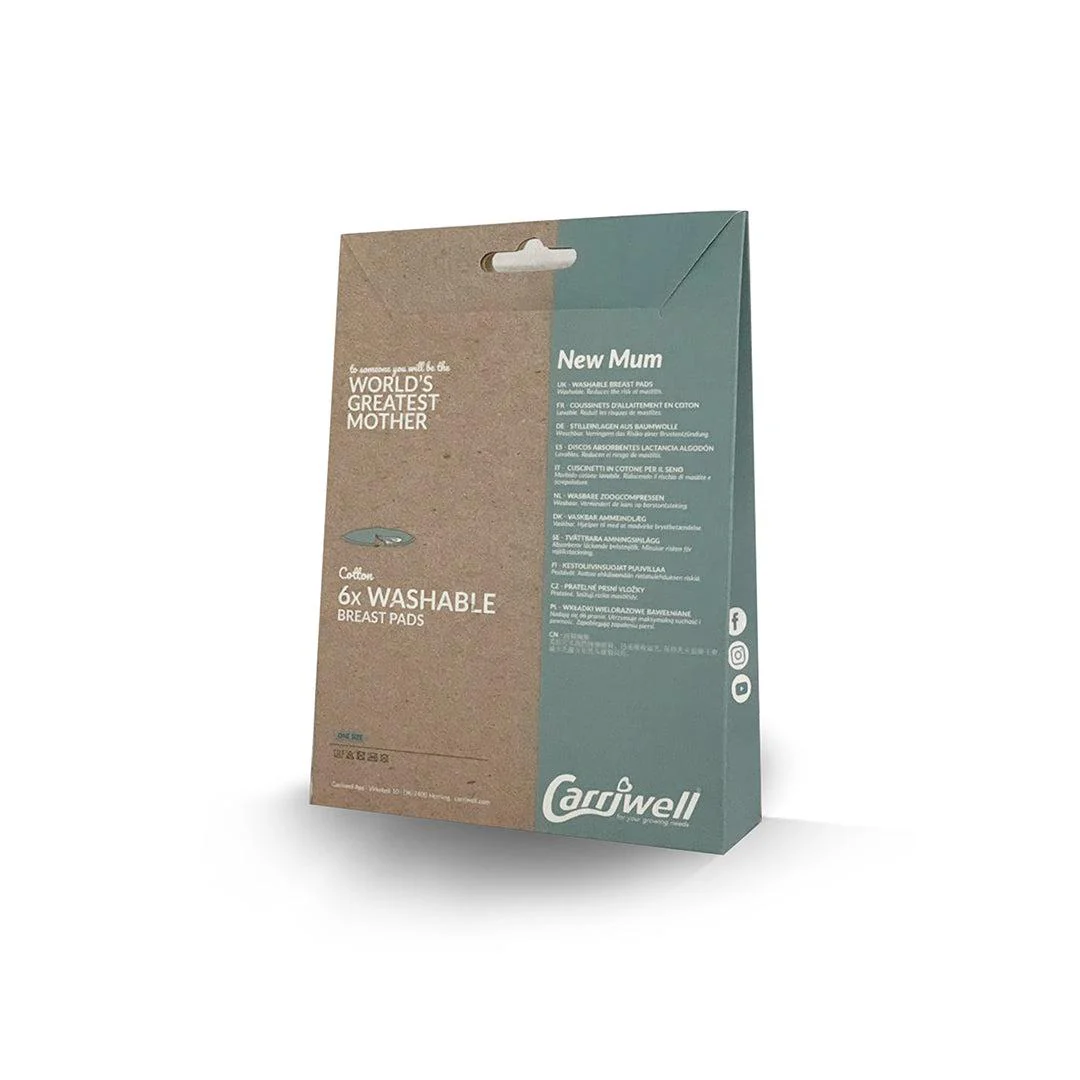 Carriwell Washable Breast Pads - 6 Pack - Black - Image 7