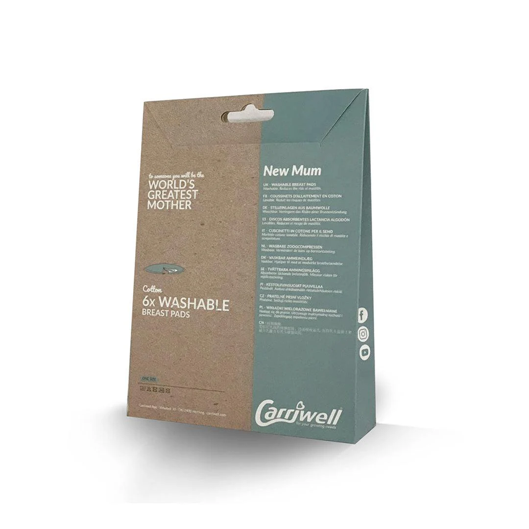 Carriwell Washable Breast Pads - White - 6 Pack - Image 5