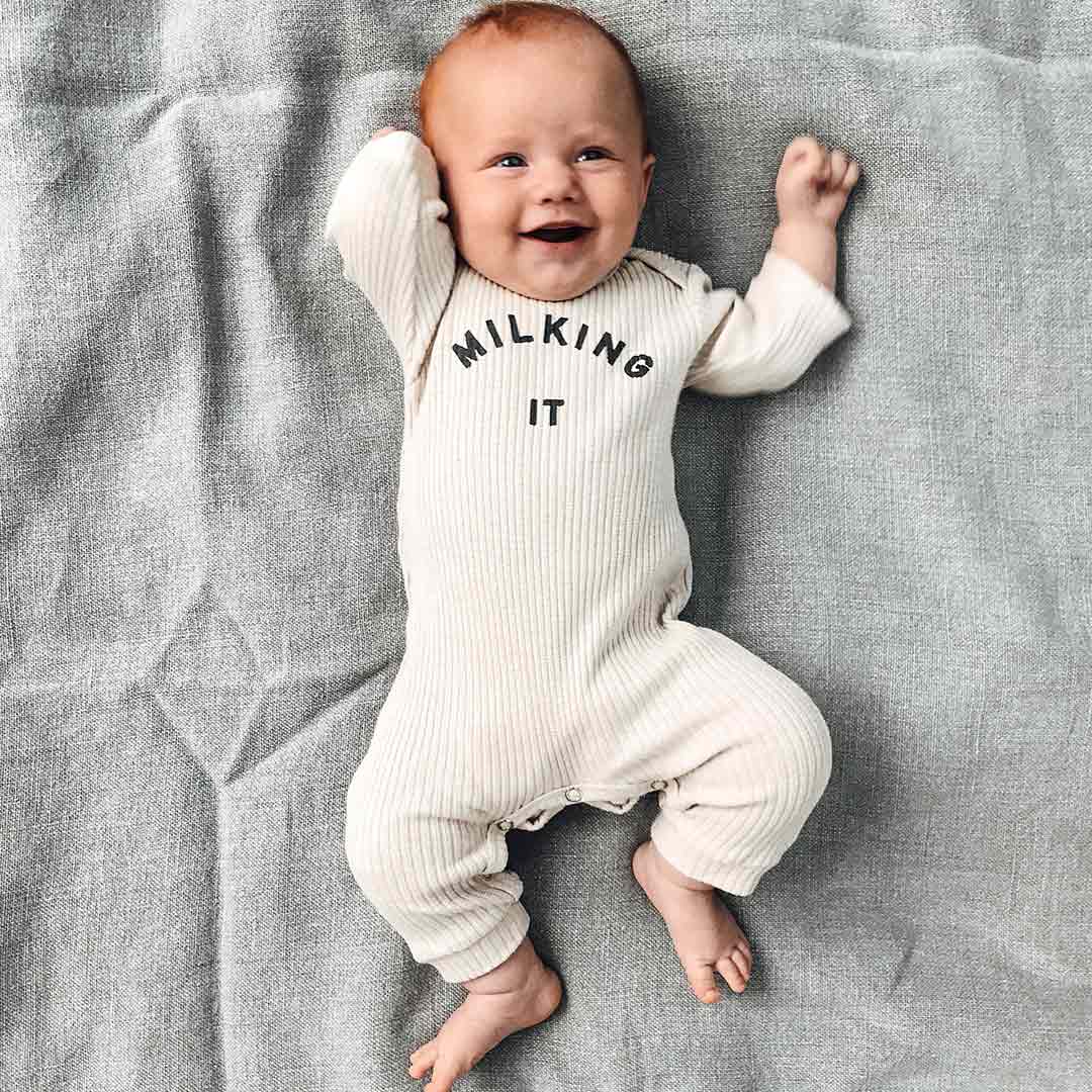 Claude & Co "Milking It" Onesie - Oat - Image 4