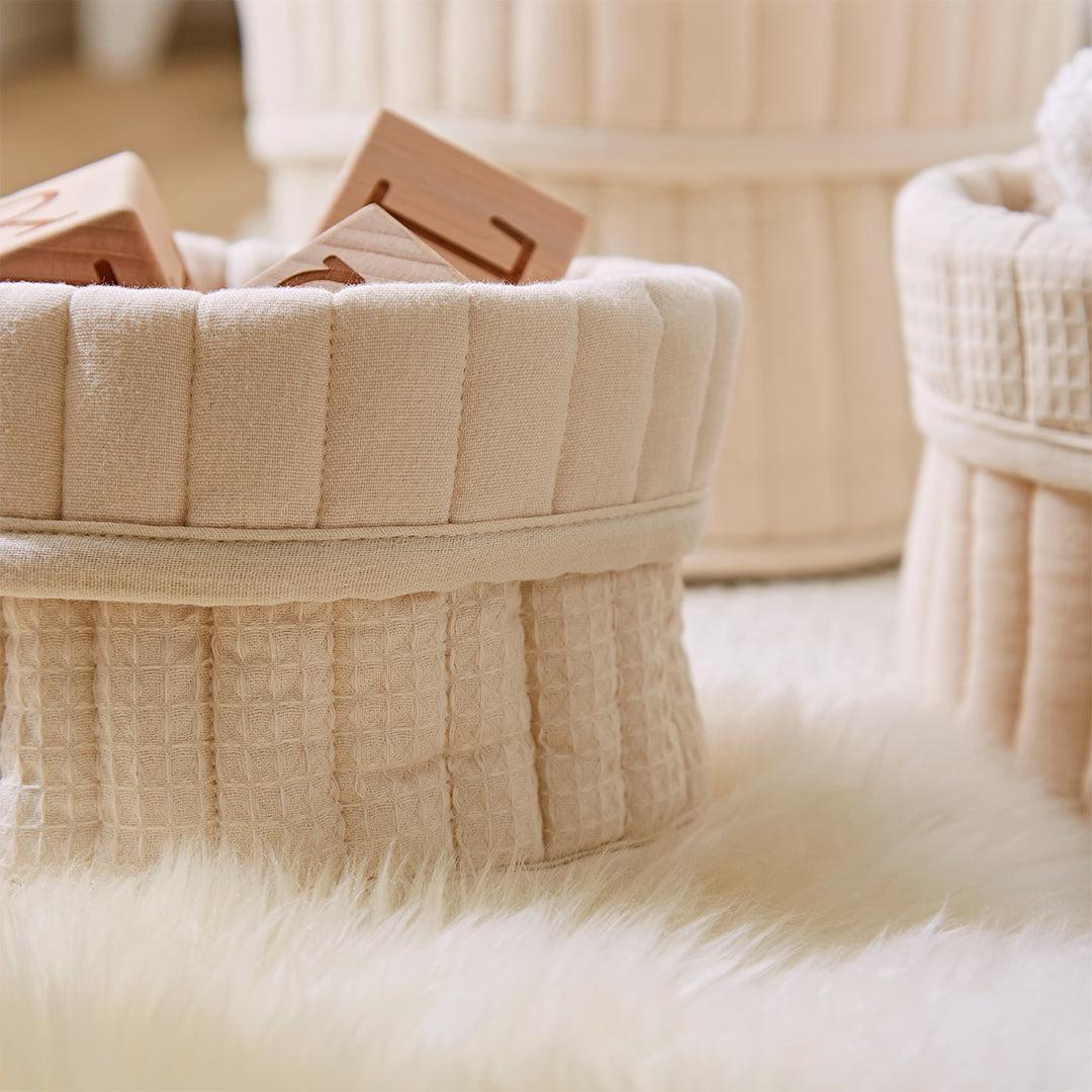 CuddleCo 3pk Storage Baskets - Cashmere Waffle - Image 4