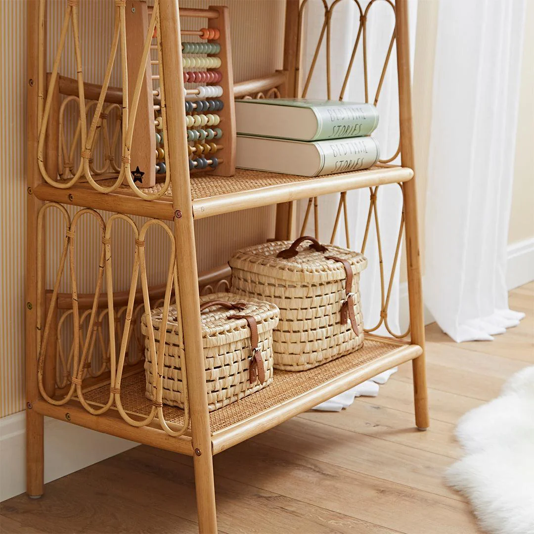 CuddleCo Aria 3 Tier Rattan Shelving Unit - Natural - Image 3