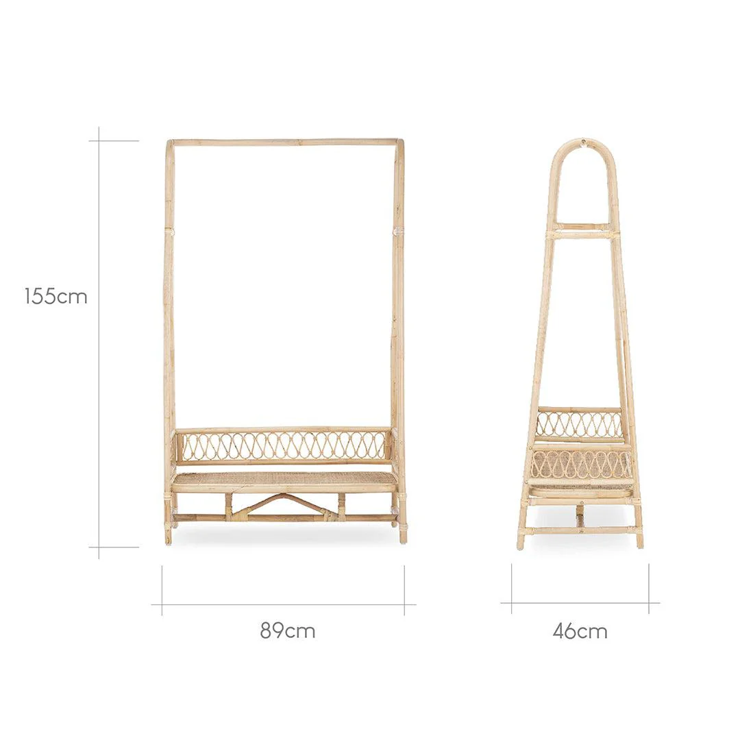 CuddleCo Aria Clothes Rail - Rattan - Image 6
