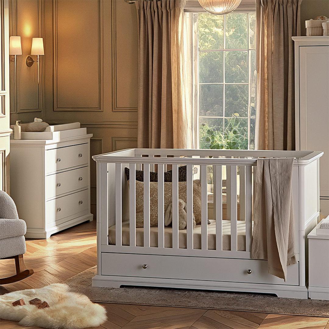CuddleCo Beaumont 2pc Set - Low Cot Bed - White - Image 5