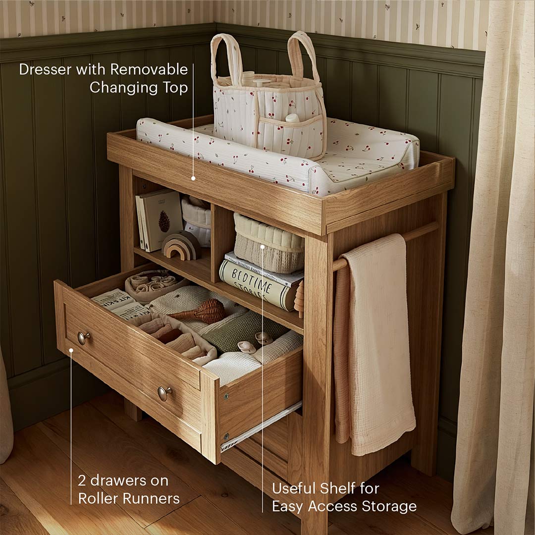 CuddleCo Burford Dresser Changer - Oak - Image 3