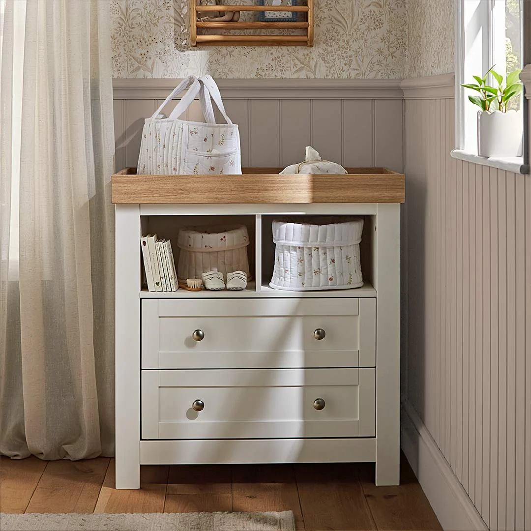 CuddleCo Burford 3pc Set - White/Oak - Image 6