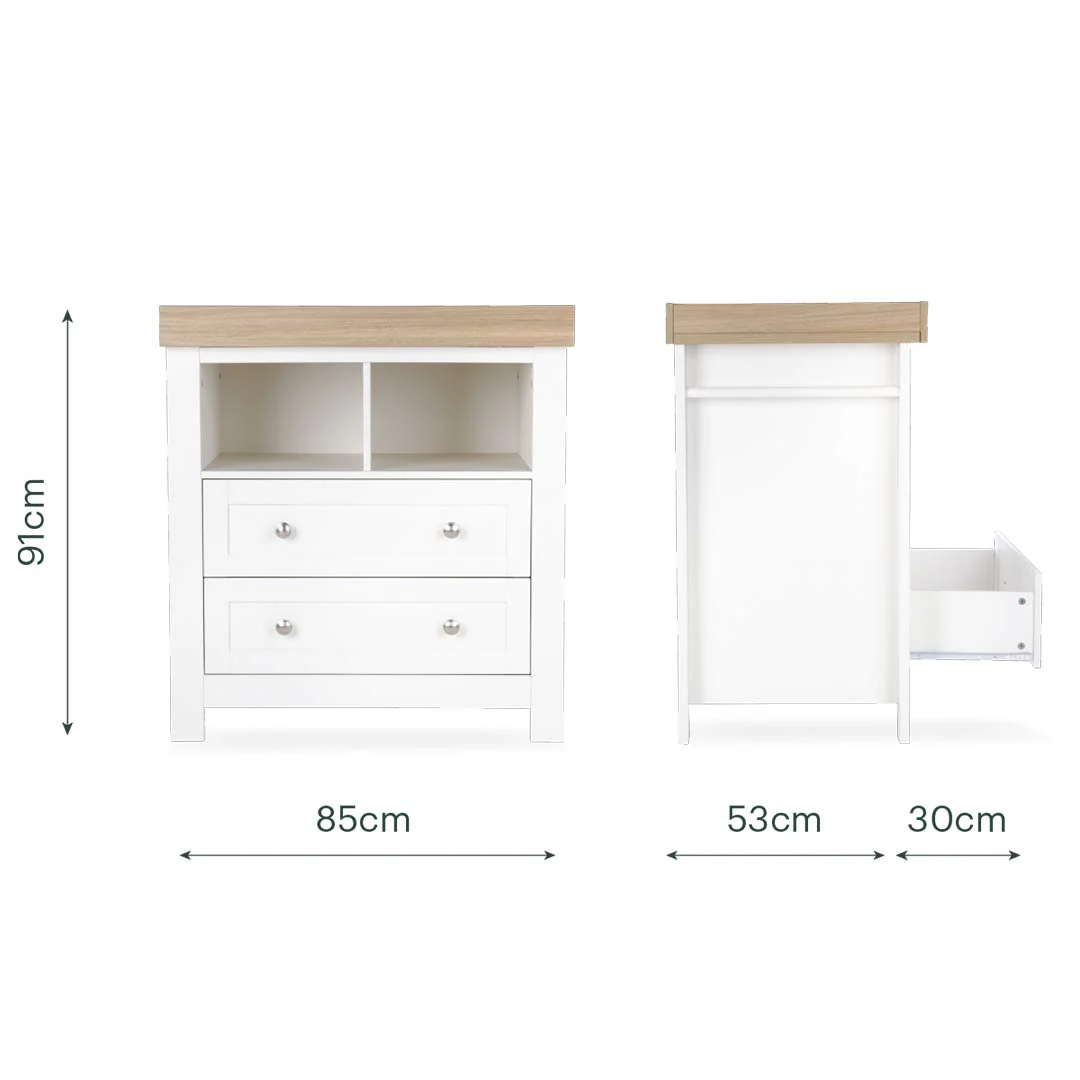 CuddleCo Burford 3pc Set - White/Oak - Image 9