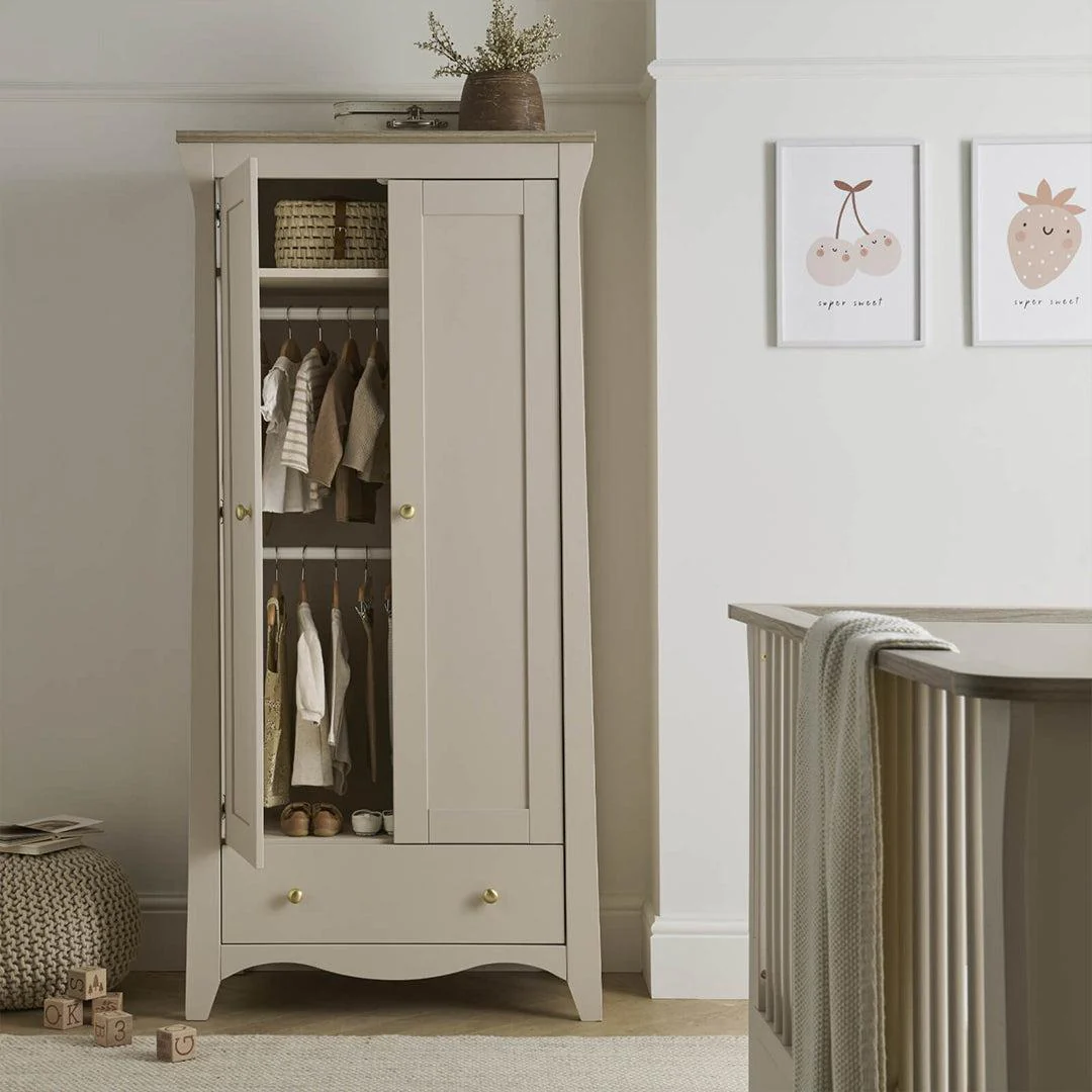 CuddleCo Clara 2-Door Double Wardrobe - Cashmere - Image 3