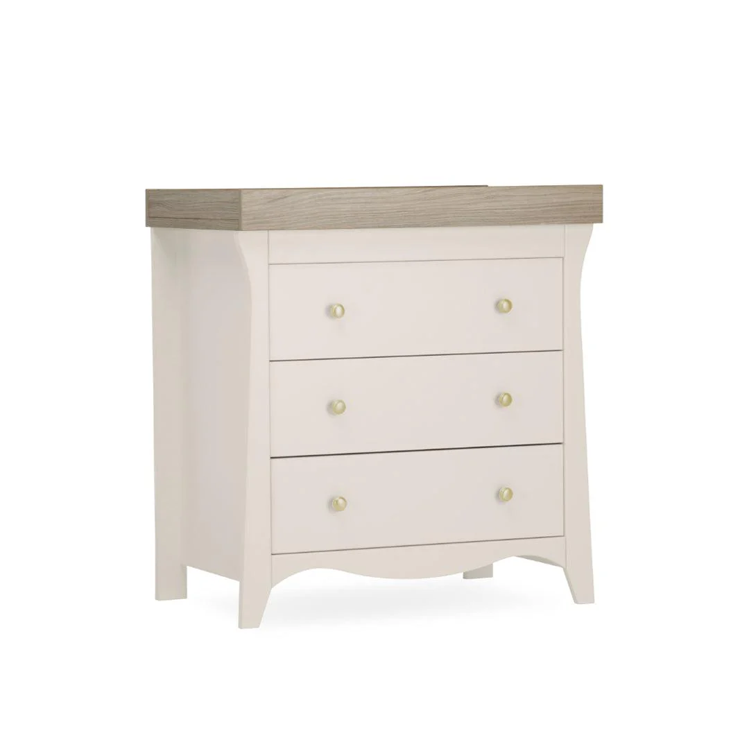 CuddleCo Clara 2 Piece Set 3-Drawer Dresser + Cot Bed - Cashmere - Image 11