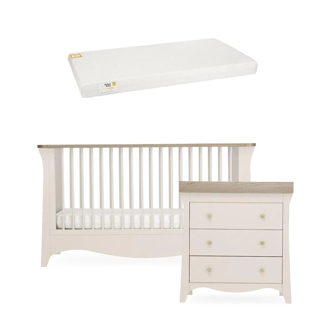 CuddleCo Clara 2 Piece Set 3-Drawer Dresser + Cot Bed - Cashmere - Image 15