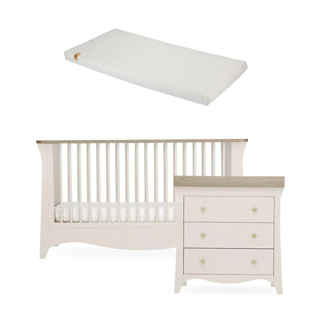 CuddleCo Clara 2 Piece Set 3-Drawer Dresser + Cot Bed - Cashmere - Image 17