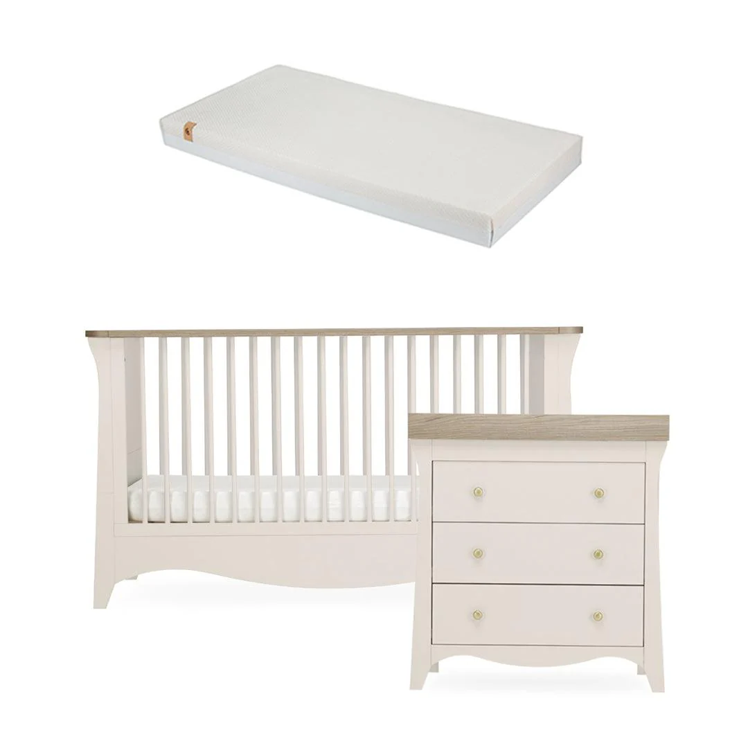 CuddleCo Clara 2 Piece Set 3-Drawer Dresser + Cot Bed - Cashmere - Image 18