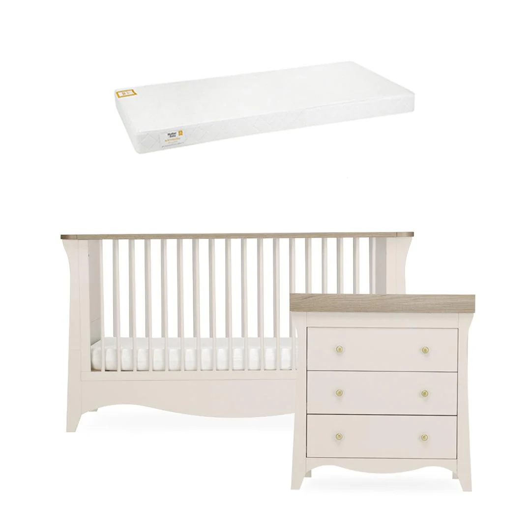 CuddleCo Clara 2 Piece Set 3-Drawer Dresser + Cot Bed - Cashmere - Image 19