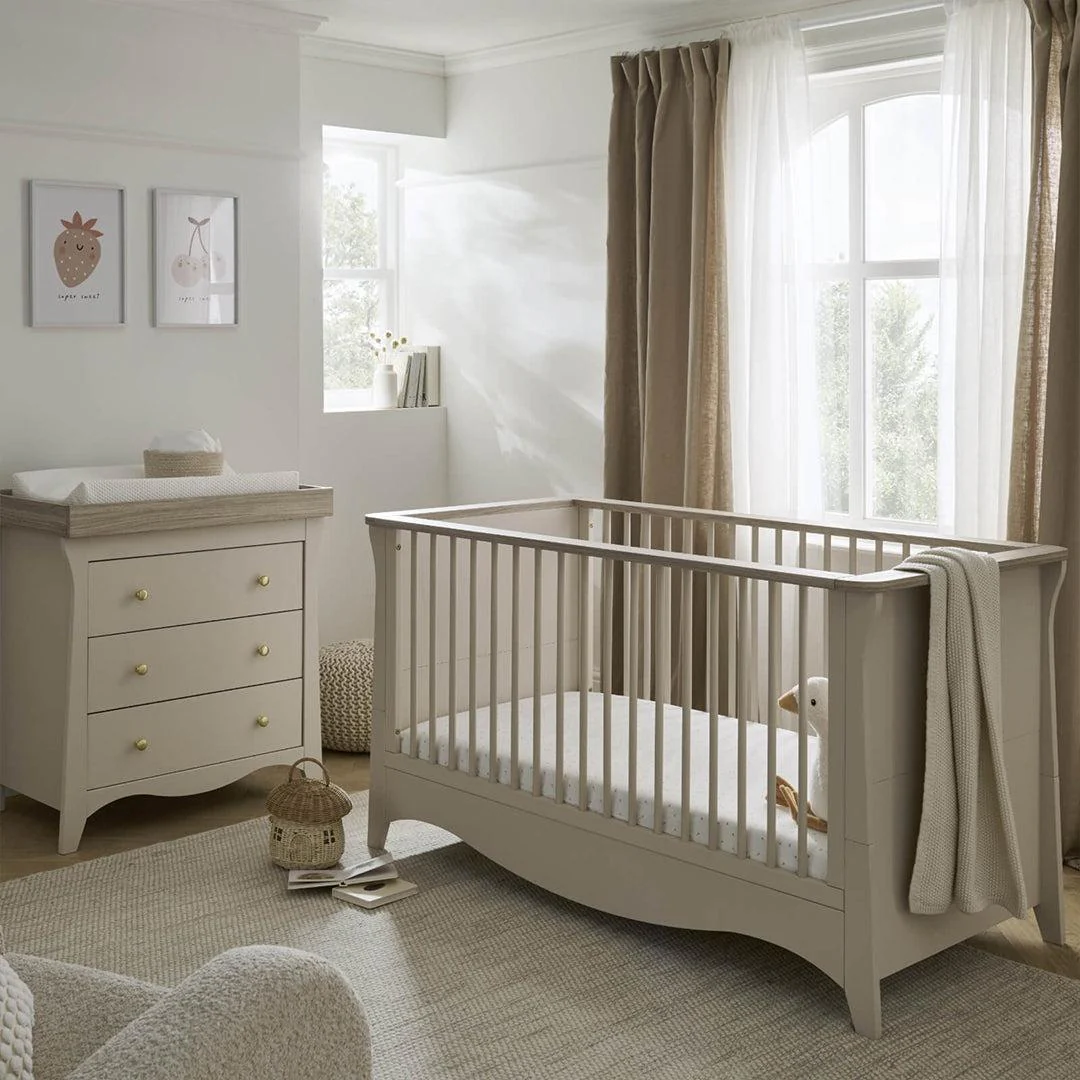 CuddleCo Clara 2 Piece Set 3-Drawer Dresser + Cot Bed - Cashmere - Image 2