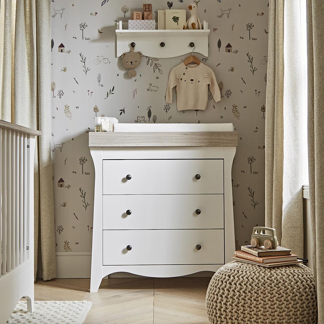 CuddleCo Clara 3-Drawer Dresser + Changer - White/Ash - Image 2