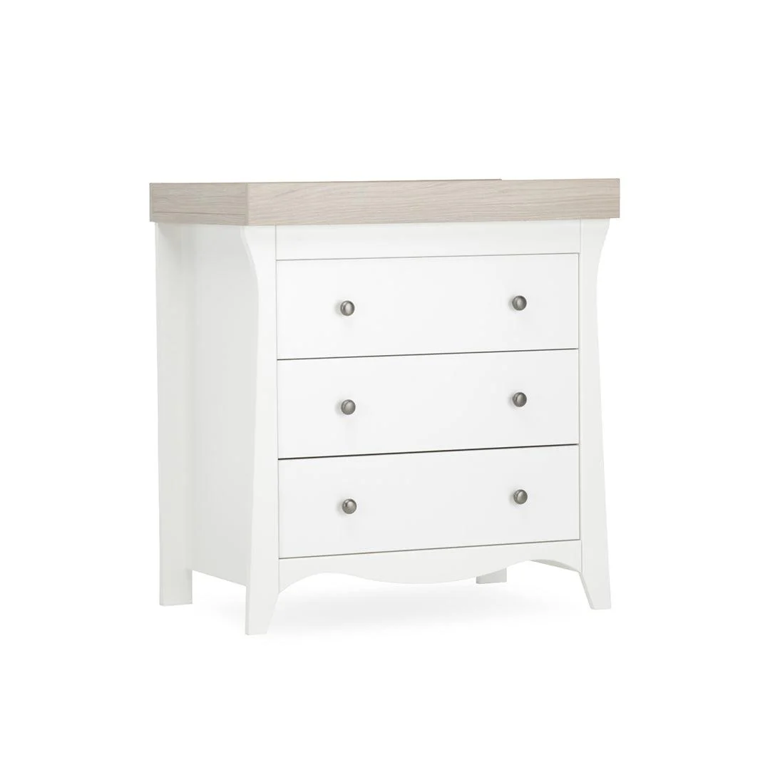 CuddleCo Clara 3-Drawer Dresser + Changer - White/Ash - Image 5