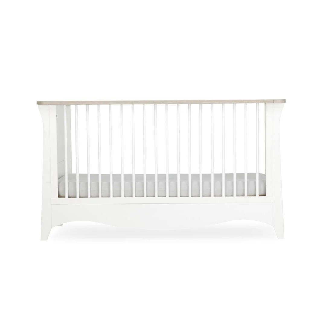 CuddleCo Clara 3 Piece Set 3-Drawer Dresser Cot Bed + Wardrobe - White/Ash - Image 12