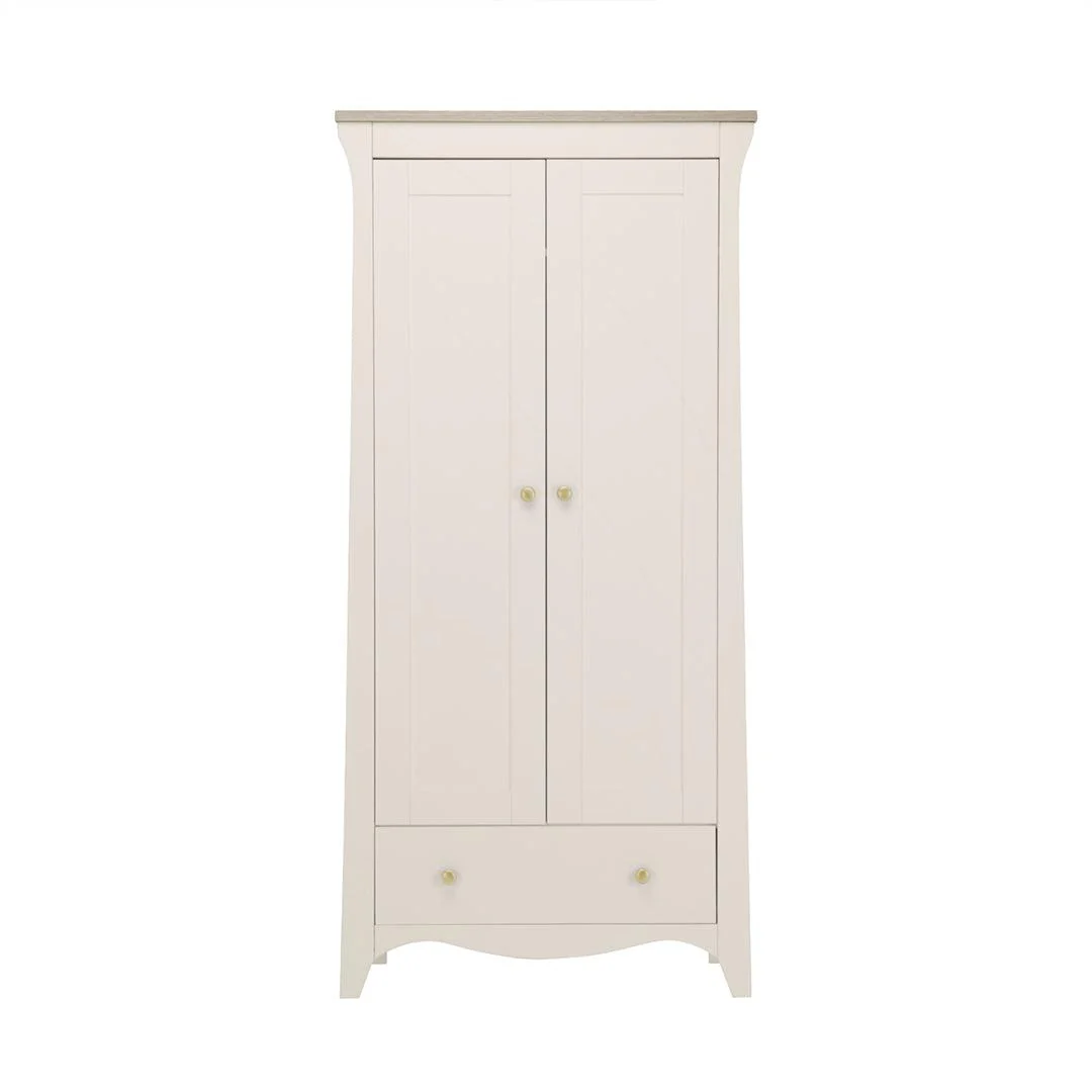 CuddleCo Clara 3 Piece Set Drawer Dresser Cot Bed + Wardrobe - Cashmere - Image 12