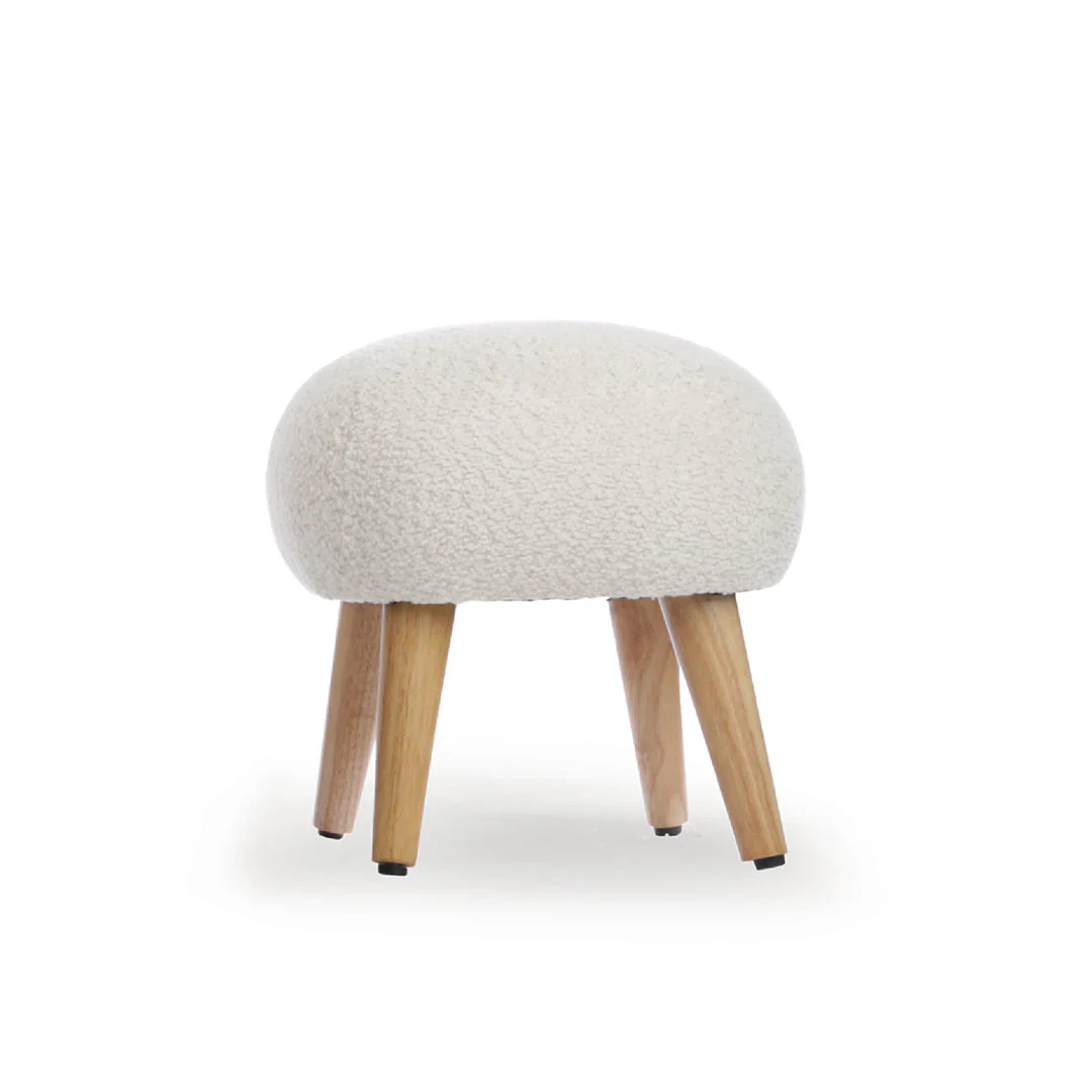 CuddleCo Etta Foot Stool - Boucle Off White