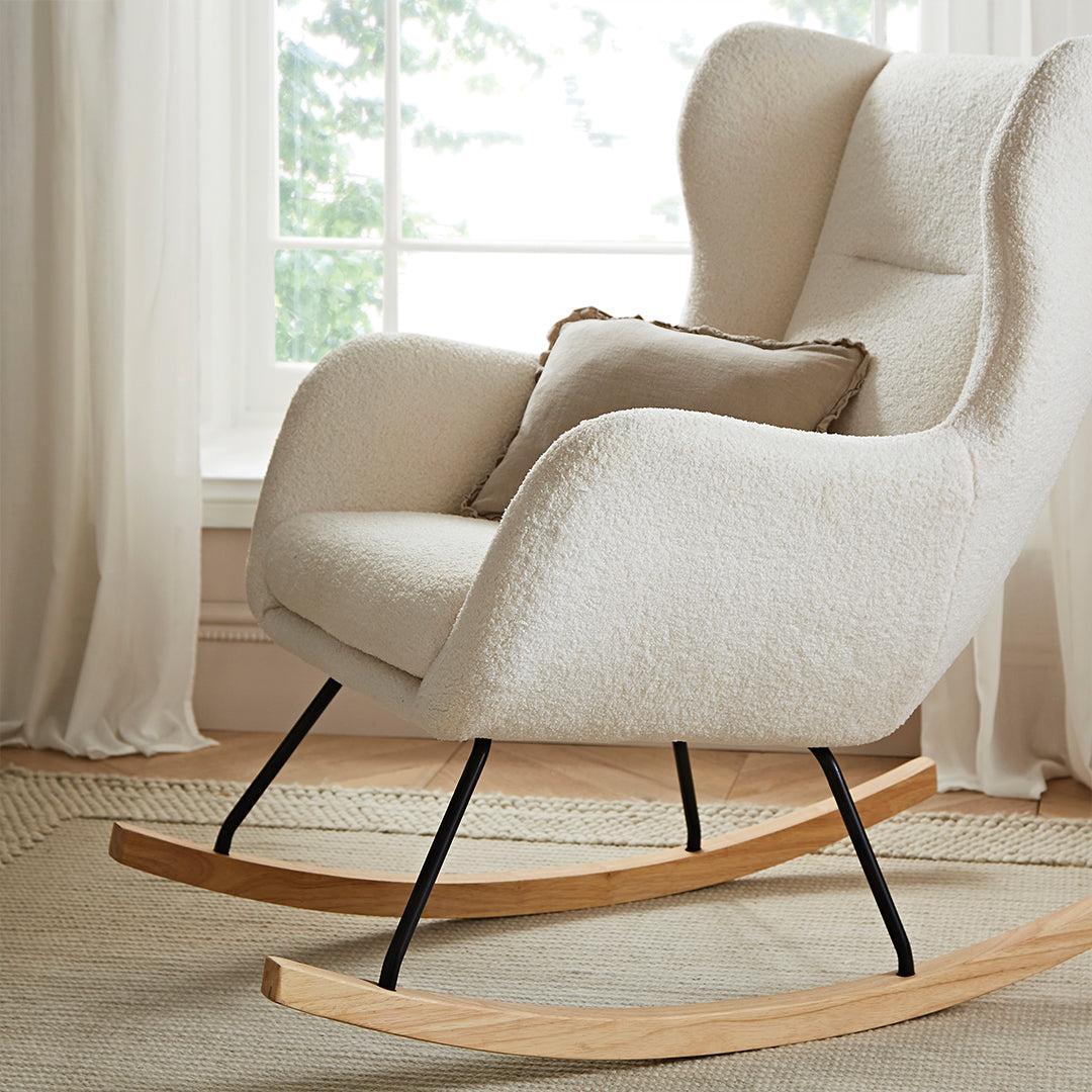 CuddleCo Marley Nursing Chair & Footstool - Teddy Off White - Image 3
