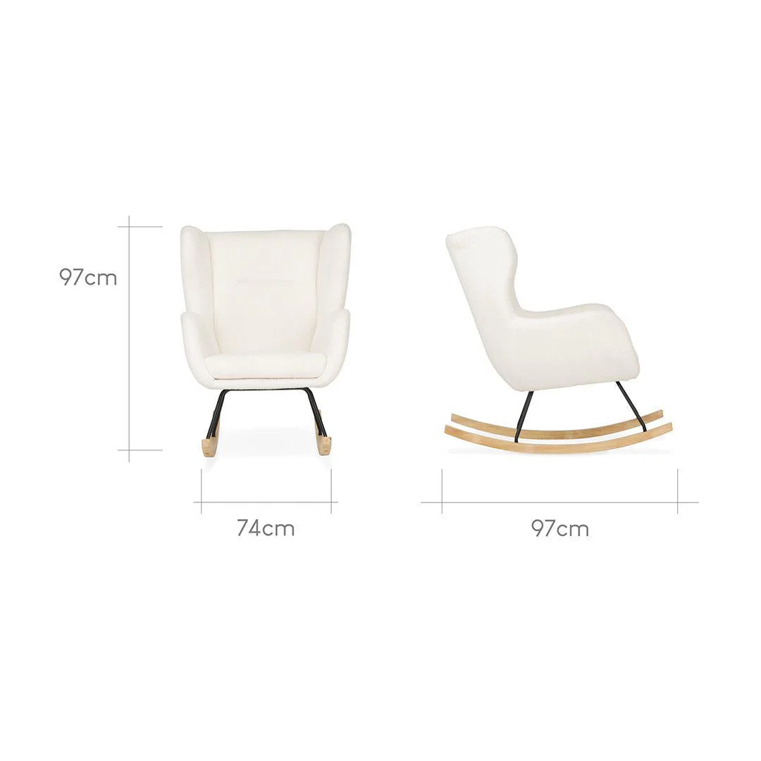 CuddleCo Marley Nursing Chair & Footstool - Teddy Off White - Image 5