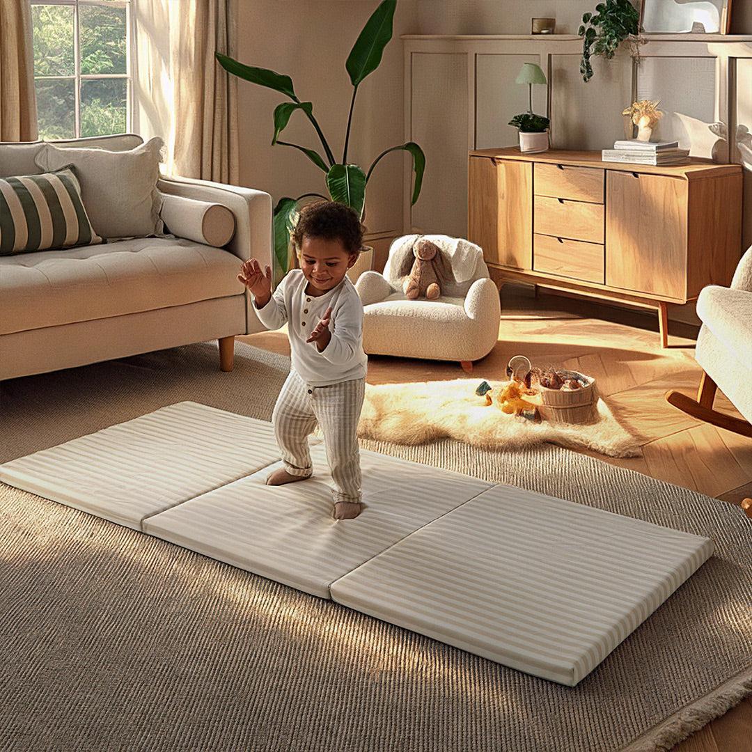 CuddleCo Tumble Play Mat 180 x 75cm - Cookie Stripe - Image 3