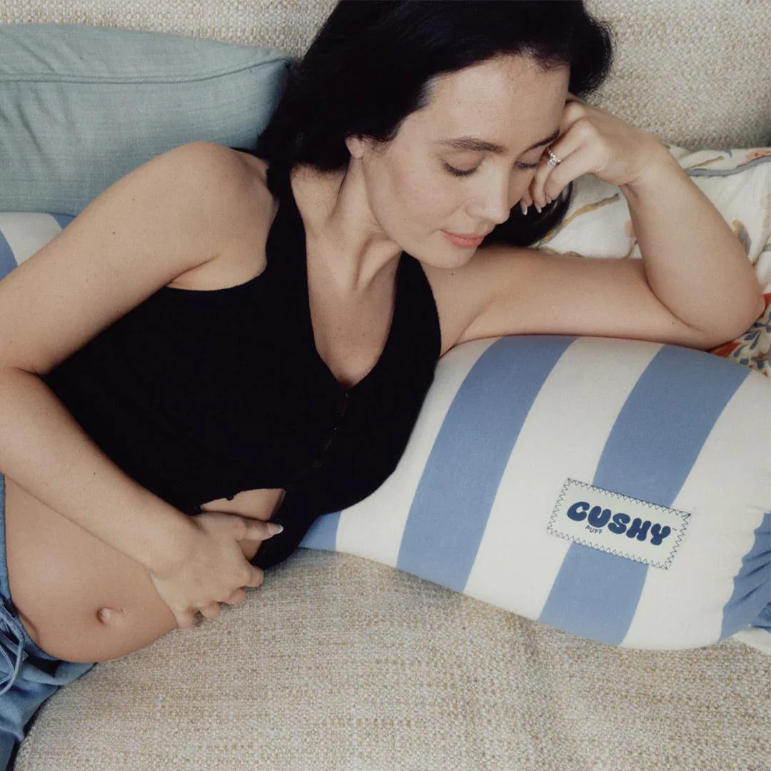 Cushy Puff Pregnancy Pillow Cover - Sky Blue - Image 4
