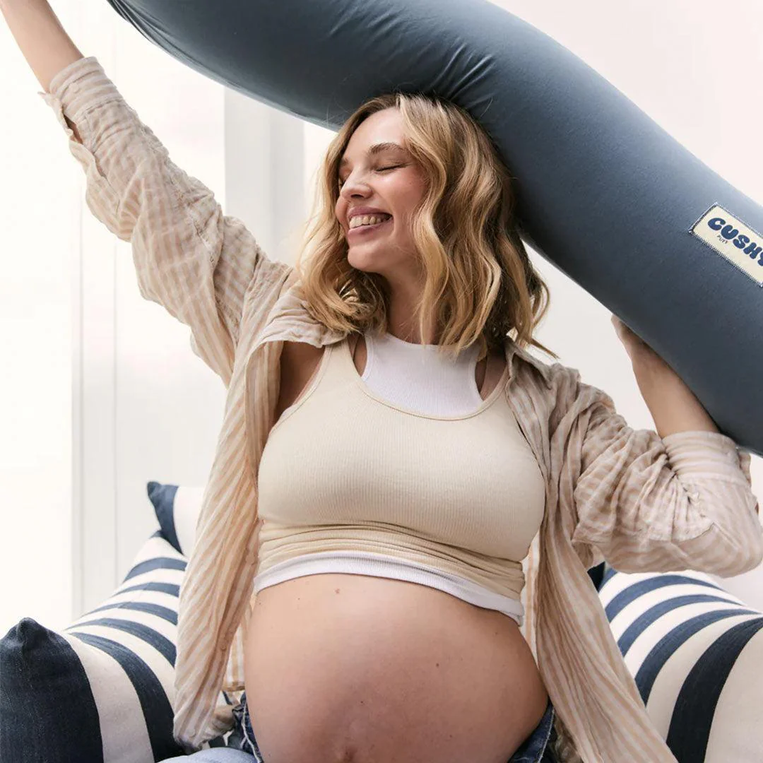 Cushy Puff Pregnancy Pillow Cover - Stone Blue - Image 4