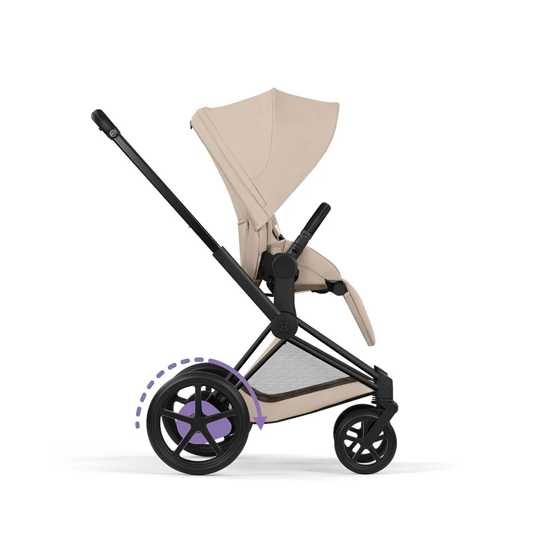 CYBEX e-Priam Comfort Pushchair & Foldable Carrycot - Cozy Beige/Black - Image 11