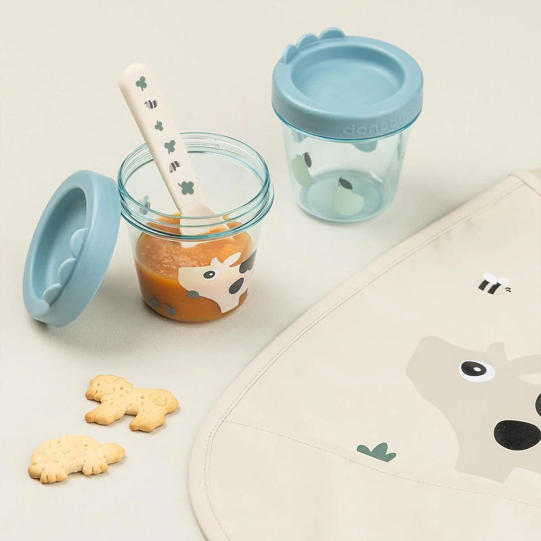 Done By Deer Baby Food Container 2 Pack - Tiny Farm Blue - Image 3