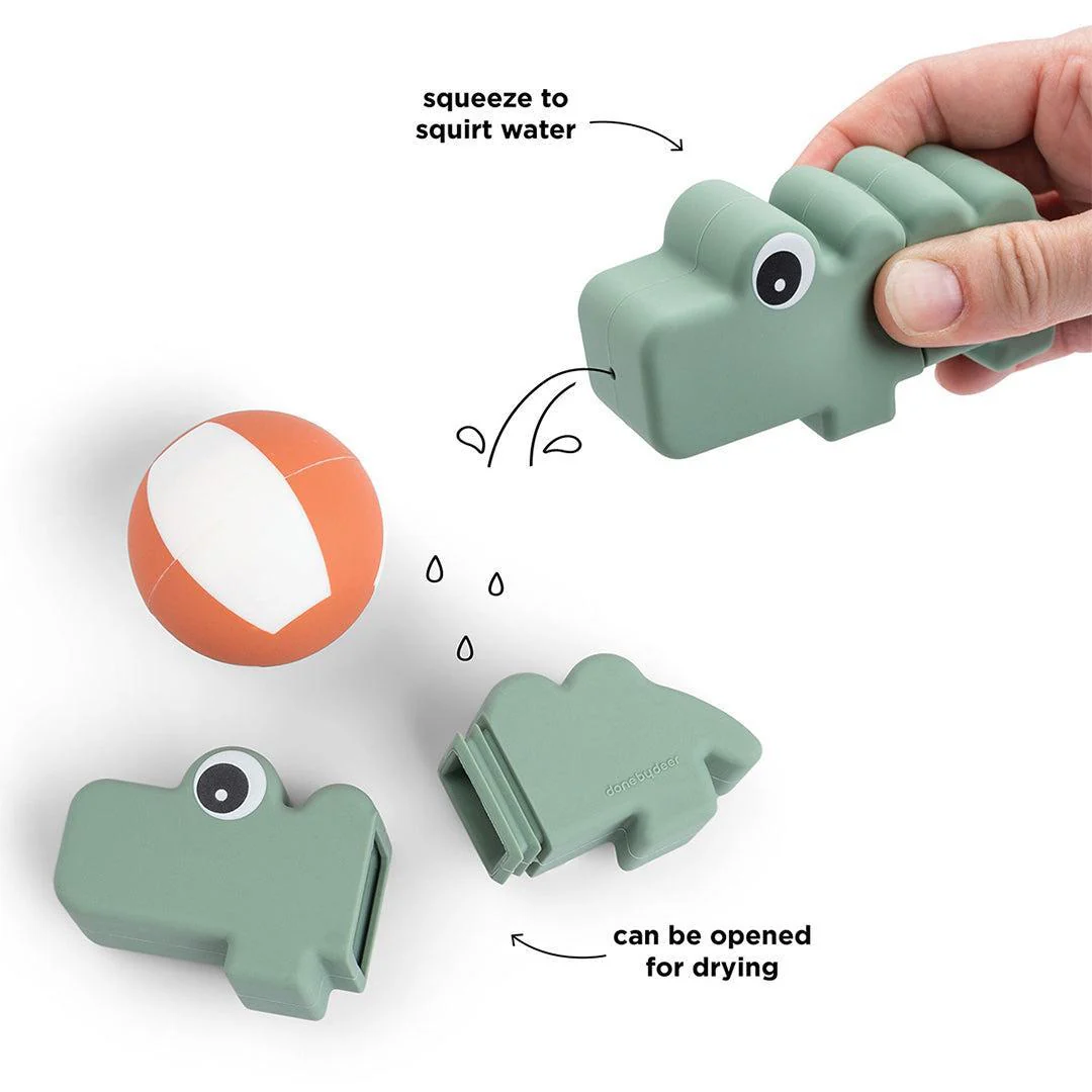 Done by Deer Bath Squirter Toy - Croco Green - Image 5