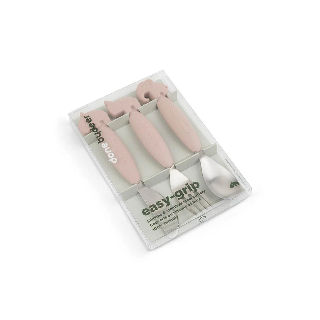 Done by Deer Easy-Grip Cutlery Set - Powder - Deer Friends - Image 5