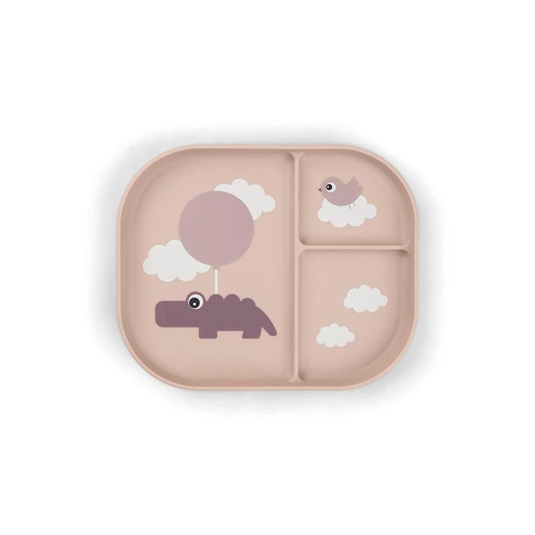 Done by Deer Foodie Compartment Plate - Powder - Happy Clouds