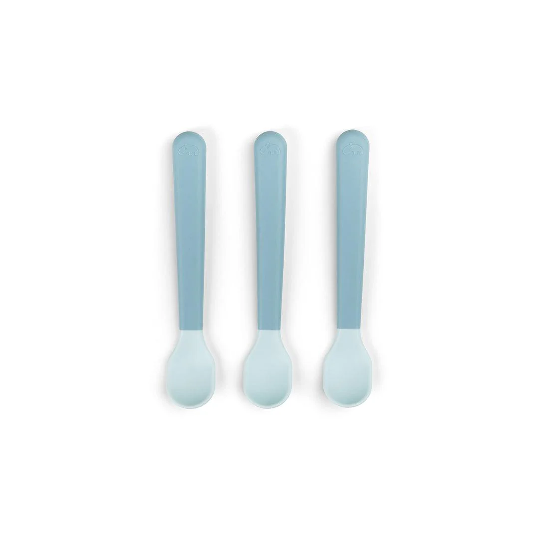 Done by Deer Foodie Easy Grip Baby Spoon - 3 Pack - Blue